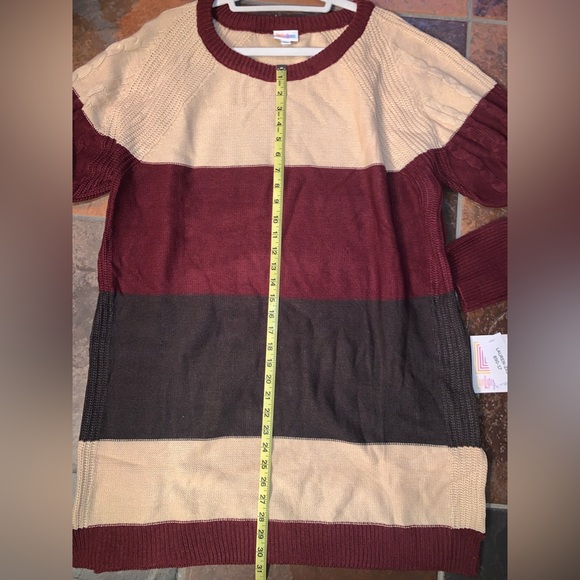 LuLaRoe Lauren Color-Block Sweater Dress 2XL NWT - Picture 3 of 7